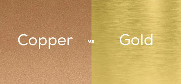 تفاوت رنگ بین مس و طلا