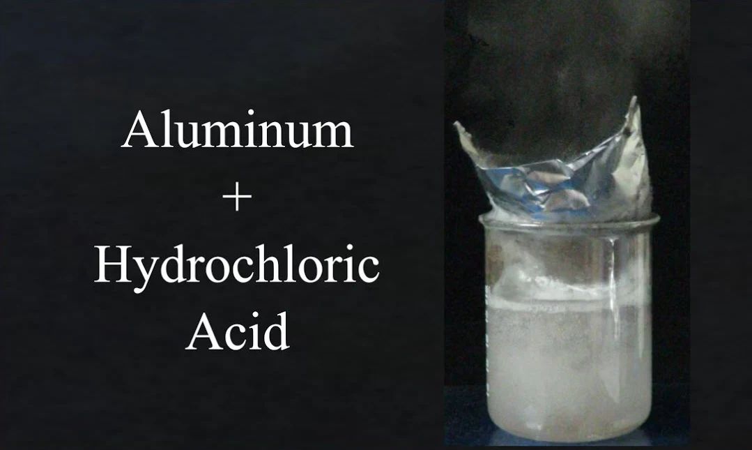 واکنش آلومینیوم با هیدروکلریک اسید